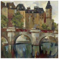 Paris - Late Summer II -Paper Art-26"x26"