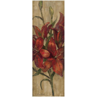 Vivid Red Lily on Gold -Paper Art-20"x56"