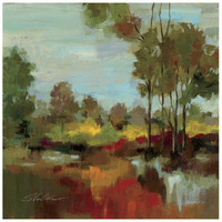 Hidden Pond Hues II -Paper Art-26"x26"
