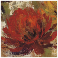 Fiery Dahlias II Crop -Paper Art-26"x26"