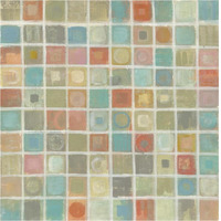 Sea Glass Mosaic -Paper Art-38"x38"
