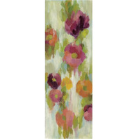 Coral and Emerald Garden III -Paper Art-14"x38"
