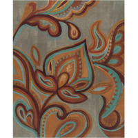 Bohemian Paisley II Turquoise Neutral -Paper Art-30"x37"