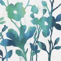 Teal Trio V on White -Paper Art-38"x38"