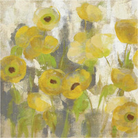 Floating Yellow Flowers IV -Paper Art-38"x38"