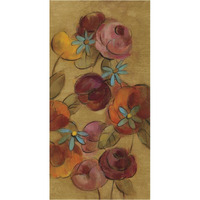 Pressed Flowers I on Gold -Paper Art-20"x38"