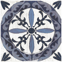 Downtown II Indigo and Cream -Paper Art-20"x20"