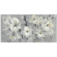 Flowers on Gray -Paper Art-26"x14"