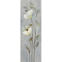 Neutral Anemone Branches II on Gray -Paper Art-26"x74"