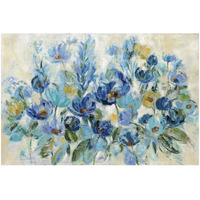 Scattered Blue Flowers -Paper Art-32"x22"