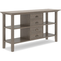 Redmond SOLID WOOD 54 inch Wide Transitional Console Sofa Table in Farmhouse Grey