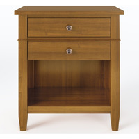Carlton SOLID WOOD 24 inch Wide Transitional Bedside Nightstand Table in Light Golden Brown