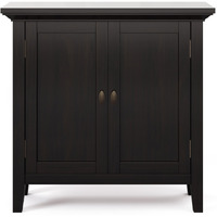 Redmond SOLID WOOD 32 inch Wide Transitional Low Storage Cabinet in Hickory Brown