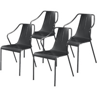Callum Metal Chair,Set of 4 - Metalic Gunmetal