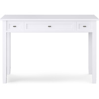 Warm Shaker SOLID WOOD Transitional 48 inch Wide Writing Office Desk in White