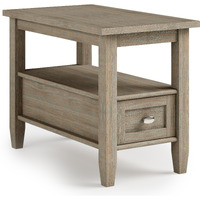 Warm Shaker SOLID WOOD Narrow Side Table in Distressed Grey
