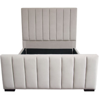 Venus Vertical Channel Tufted Eastern King Bed in Light Grey Velvet by Diamond Sofa