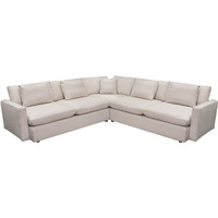 Arcadia 3PC Corner Sectional w/ Feather Down Seating in Cream Fabric by Diamond Sofa