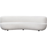 Simone Curved Sofa in White Sheepskin Fabric by Diamond Sofa