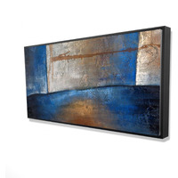 Luminous Blue And Bronze Shape - Framed Print on canvas by Begin Edition