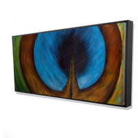 Peacock Feather Center - Framed Print on canvas by Begin Edition