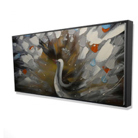 Abstract Color Spotted Peacock - Framed Print on canvas by Begin Edition