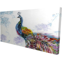Majestic Peacock With Flowers - Print on canvas by Begin Edition