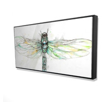 Dragonfly Illustration - Framed Print on canvas by Begin Edition