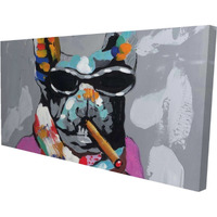 Abstract Bulldog With Cigar - Print on canvas by Begin Edition