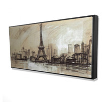 Eiffel Tower Sketch - Framed Print on canvas by Begin Edition