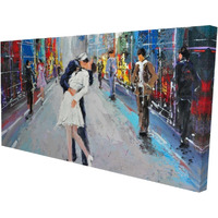COUPLE KISSING ON THE STREET - Print on canvas by Begin Edition