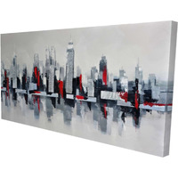 GRAY AND RED FLOATING CITYSCAPE - Print on canvas by Begin Edition