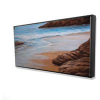 ROCKS AND SEASIDE - Framed Print on canvas by Begin Edition
