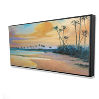 SUNSET BY THE SEA - Framed Print on canvas by Begin Edition