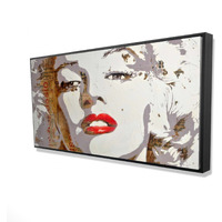 MARILYN MONROE WITH TYPOGRAPHY - Framed Print on canvas by Begin Edition