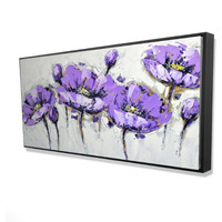 ABSTRACT PURPLE FLOWERS - Framed Print on canvas by Begin Edition