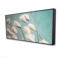 COTTON GRASS FLOWERS IN THE WIND - Framed Print on canvas by Begin Edition