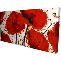 ABSTRACT PAINT SPLASH RED FLOWERS - Print on canvas by Begin Edition