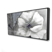 MONOCHROME AND SILVER FLOWERS - Framed Print on canvas by Begin Edition
