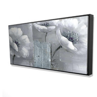 PEACEFUL BLACK & WHITE FLOWERS - Framed Print on canvas by Begin Edition