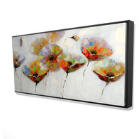COLOR DOTTED FLOWERS - Framed Print on canvas by Begin Edition