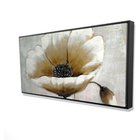MODERN BEIGE FLOWER - Framed Print on canvas by Begin Edition