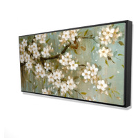 WHITE CHERRY BLOSSOM - Framed Print on canvas by Begin Edition