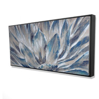 BLUE AND GRAY FLOWER - Framed Print on canvas by Begin Edition