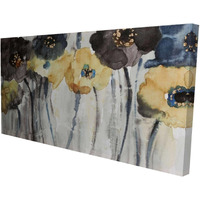 GRAY BLUE AND YELLOW FLOWERS - Print on canvas by Begin Edition
