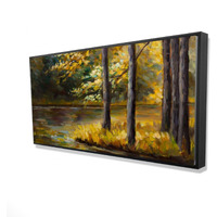 FALL LANDSCAPE BY THE WATER - Framed Print on canvas by Begin Edition