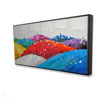 COLORFUL UMBRELLAS - Framed Print on canvas by Begin Edition