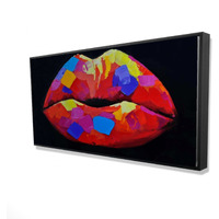 COLORFUL LIPSTICK - Framed Print on canvas by Begin Edition