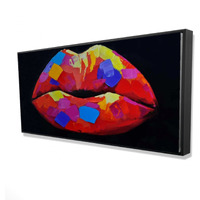 COLORFUL LIPSTICK - Framed Print on canvas by Begin Edition