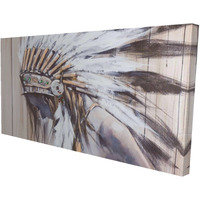 INDIAN WITH FEATHERS - Print on canvas by Begin Edition